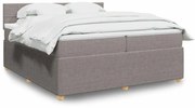 Κρεβάτι Boxspring με Στρώμα Taupe 200x200 εκ. Υφασμάτινο