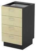 WOODWELL EXECUTIVE Συρταριέρα Επέκτασης Dark Grey - Beech 40x45x73cm ΕΟ999Ε,1