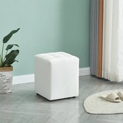 CUBE WHITE PU ΣΚΑΜΠΟ 35X35X42ΕΚ.