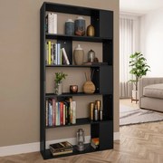 Βιβλιοθήκη/Διαχωριστικό Χώρου Μαύρο 80x24x159 εκ. Επεξ. Ξύλο 800100
