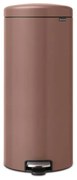 Κάδος με πεντάλ Brabantia NewIcon 1008853, 30 l, Εύκολο κλείσιμο, Αντιολισθητική βάση, Σατινέ φινίρισμα, Καφέ