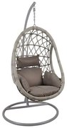 Κρεμαστή Πολυθρόνα Macan Steel &amp; Wicker Ε6766,2 Grey-Cappuccino