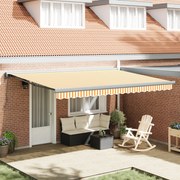 vidaXL Ανασυρόμενη Τέντα Πορτοκαλί και Λευκή 450x300 εκ.