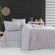 Φανελένια Σεντόνια Υπέρδιπλα (Σετ) Rythmos Squares Grey Γκρι ΧΩΡΙΣ ΛΑΣΤΙΧΟ 230x260