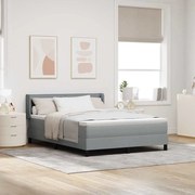 vidaXL Κρεβάτι box spring με στρώμα Ανοιχτό γκρι 140 x 190 cm