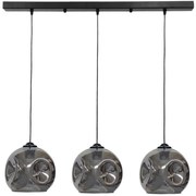 Φωτιστικό Οροφής - Ράγα Pop 02-0395 3/Ε27 Φ20x80x100cm Fume-Black Heronia Μέταλλο,Γυαλί