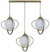 Φωτιστικό Οροφής - Ράγα Nepal 846STL1683 55x25x70cm 3xE27 40W Gold-White Opviq