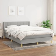 ΚΡΕΒΑΤΙ BOXSPRING ΜΕ ΣΤΡΩΜΑ ΑΝΟΙΧΤΟ ΓΚΡΙ 140X200 ΕΚ. ΥΦΑΣΜΑΤΙΝΟ 3130273