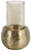 Κηροπήγιο 013.795098 12x21cm Gold Metal, Glass