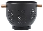 ESTIA ΣΟΥΡΩΤΗΡΙ ΖΥΜΑΡΙΚΩΝ ALLURE ΜΕΤΑΛΛΙΚΟ 22cm ΜΕ ΞΥΛΙΝΕΣ ΛΑΒΕΣ ΜΑΥΡΟ