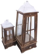 Φανάρι Hally Inart σετ 2τεμ αλουμίνιο σε σκούρη καφέ απόχρωση