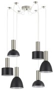 SE21-NM-4-BL6-MS12 ADEPT FLEX Nickel Matt Pendant Black Metal Shade+ HOMELIGHTING 77-8928