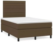 ΚΡΕΒΑΤΙ BOXSPRING ΜΕ ΣΤΡΩΜΑ &amp; LED ΣΚ.ΚΑΦΕ 120X190ΕΚ. ΥΦΑΣΜΑΤΙΝΟ 3270207