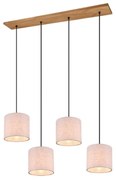 Φωτιστικό Οροφής - Ράγα Elmau 302100430 4xE27 60W Beige-Natural Trio Lighting