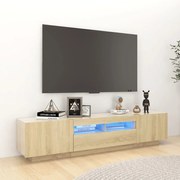 vidaXL Έπιπλο Τηλεόρασης με LED Sonoma Δρυς 180 x 35 x 40 εκ.