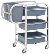vidaXL Καρότσι Κουζίνας 82 x 43,5 x 93 εκ. με Πλαστικά Δοχεία