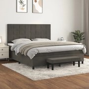 ΚΡΕΒΑΤΙ BOXSPRING ΜΕ ΣΤΡΩΜΑ ΣΚΟΥΡΟ ΓΚΡΙ 180X200 ΕΚ. ΒΕΛΟΥΔΙΝΟ 3137858