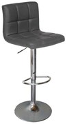 Σκαμπώ Lino Bar Χρώμιο/PU Γκρι 44x50x62/92-83/113cm (Σετ 2 ΤΕΜ)