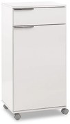 Ντουλάπι Chad pakoworld τροχήλατο με συρτάρι λευκό gloss 50x40x100εκ 039-000136