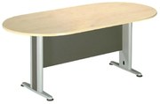 Τραπέζι Συνεδρίου Oval ΕΟ146 Dark Grey/Beech 180x90cm
