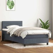 BOX SPRING ΚΡΕΒΑΤΙ ΜΕ ΣΤΡΩΜΑ ΣΚΟΥΡΟ ΓΚΡΙ 100X220 ΕΚ. ΒΕΛΟΥΔΙΝΟ 3316342