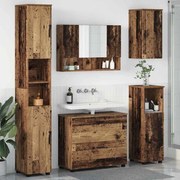 vidaXL Σετ Επίπλων Μπάνιου με ράφι 5 pcs Παλαιό ξύλο 30 x 35 x 192 εκ.