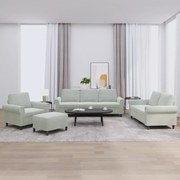 vidaXL Σετ Σαλονιού 4 Τεμαχίων Ανοιχτό Γκρι Βελούδινο με Μαξιλάρια