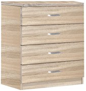 Συρταριέρα Killian pakoworld  με 4 συρτάρια sonoma 80x40x80εκ