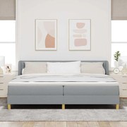 vidaXL Κρεβάτι με Στρώμα - Ανοιχτό Γκρι, 200x200 εκ, Ύφασμα