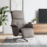 vidaXL Πολυθρόνα Ανακλινόμενη με Υποπόδιο Taupe Υφασμάτινη