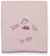 Κουβέρτα Βρεφική Πικέ Flower Power Pink Nef-Nef Cradle 110x150cm 100% Βαμβάκι