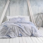 Παπλωματοθήκη Φανελένια Morin (Σετ 2τμχ) Grey-Blue Ρυθμός Ημίδιπλο 160x240cm 100% Βαμβακερή Φανέλα
