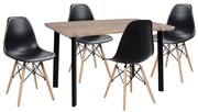 Set Dining Table 5 pieces  Table &amp; 4 chairs Twist 110x70x75.5 cm