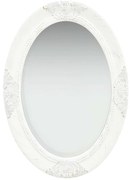 vidaXL Καθρέφτης Τοίχου με Μπαρόκ Στιλ Λευκός 50 x 70 εκ.