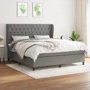 ΚΡΕΒΑΤΙ BOXSPRING ΜΕ ΣΤΡΩΜΑ ΣΚΟΥΡΟ ΓΚΡΙ 160X200 ΕΚ ΥΦΑΣΜΑΤΙΝΟ 3128214