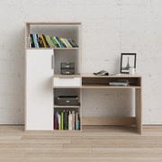 Insi Function Plus Combi γραφείο με βιβλιοθήκη 162,8x60,35x155,4εκ. Λευκό / Δρυς  0111.TV73
