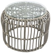 ΤΡΑΠΕΖΑΚΙ ΚΗΠΟΥ ARTELIBRE ALBIUS ΓΚΡΙ RATTAN/ΜΕΤΑΛΛΟ/ΓΥΑΛΙ Φ50X35CM