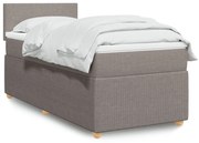 Κρεβάτι Boxspring με Στρώμα Taupe 100 x 200 εκ. Υφασμάτινο