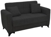 Καναπές - Kρεβάτι Modestο με Αποθηκευτικό χώρο 2θέσιος Ύφασμα Μαύρο 155x85x80 εκ. 155x85x80 εκ.