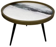 WILD COFFEE TABLE ΜΑΥΡΟ ΜΕ PATTERN ΜΑΥΡΟ D60xH45cm