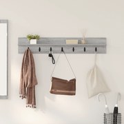 vidaXL Τοίχου Κρεμάστρα με ράφι Επιτοίχιο Γκρι sonoma 100 x 10.5 x 18 εκ