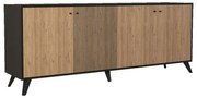 Μπουφές Flipter pakoworld μελαμίνης oak-μαύρο 180x40x78,6εκ