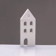 WOODEN DECORATIVE WHITE HOUSE  ΜΟΤΙΦ 7*2*18cm ACA X061870