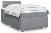 vidaXL Κρεβάτι Boxspring με Στρώμα Ανοιχτό Γκρι 120x190 εκ. Υφασμάτινο