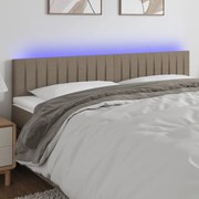 vidaXL Κεφαλάρι Κρεβατιού LED Taupe 180x5x78/88 εκ. Υφασμάτινο