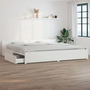 Πλαίσιο Κρεβατιού Συρτάρια Λευκό 180 x 200 εκ Super King Size 3103575