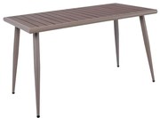 WOODWELL Ε6893,1SERRANO Τραπέζι Κήπου-Βεράντας Μέταλλο Βαφή Sand Beige, Επιφάνεια Polywood Καρυδί 150x80x75cm Ε6893,1