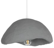 201-0047 GloboStar®  CONCRETE 201-0047 Μοντέρνο Κρεμαστό Φωτιστικό Καμπάνα Μονόφωτο 1 x E27 IP20 Μπεζ Πολυστερίνη με Μπεζ Ρητίνη - Μ31 x Π29 x Υ16cm