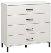 Κομότα - Συρταριέρα Vienne 4F Λευκό 93x40x90 εκ. 93x40x90 εκ.