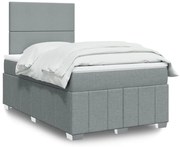 vidaXL Κρεβάτι Boxspring με Στρώμα Ανοιχτό Γκρι 120x190 εκ. Υφασμάτινο
